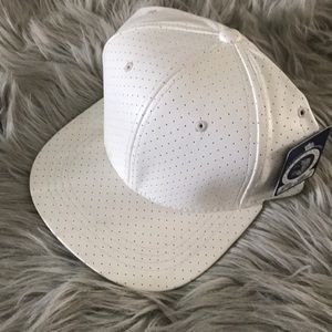 Faux leather ivory hat